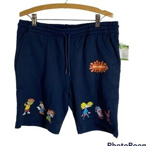 Nickelodeon Fleece Shorts NWT Men’s Large Blue Rocco’s Modern Life Rugrats